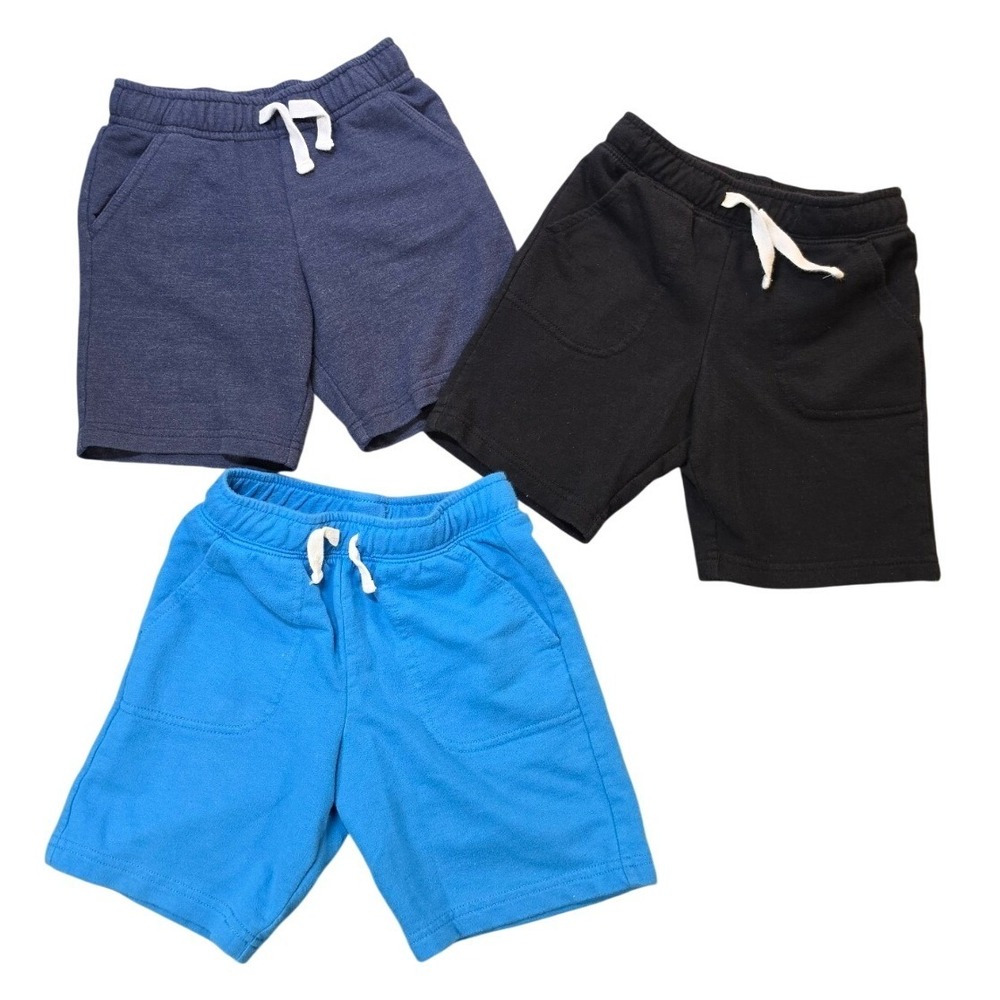 Cat & Jack Boys 5T Pull On French Terry Shorts 3 Pack Blue Black Navy